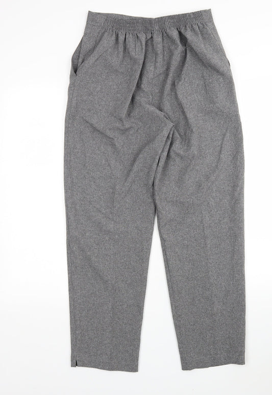 Emma Collection Womens Grey Polyester Trousers Size 14 L27 in Regular