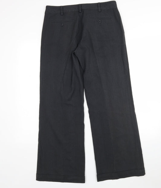 Avenue Womens Grey Polyester Trousers Size 10 L31 in Regular