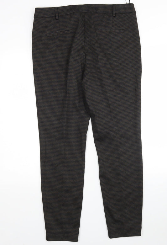 NEXT Womens Multicoloured Houndstooth Polyester Trousers Size 12 L30 in Regular