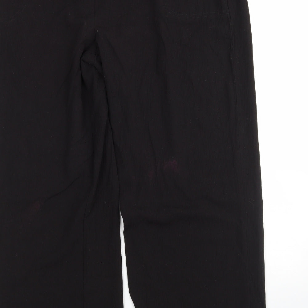 Papaya Womens Black Polyester Trousers Size 18 L29 in Regular