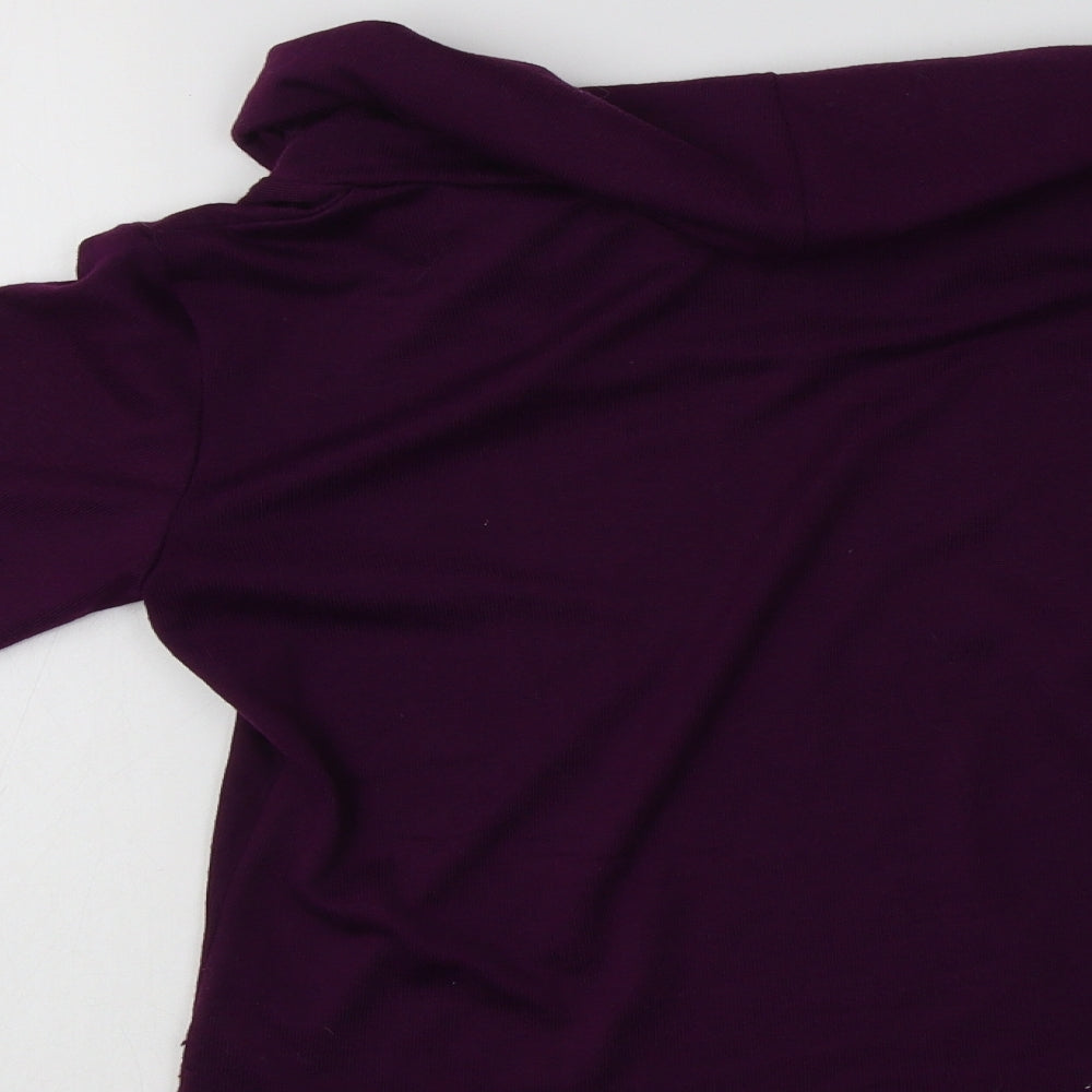 Classic Womens Purple Roll Neck Polyester Pullover Jumper Size 12