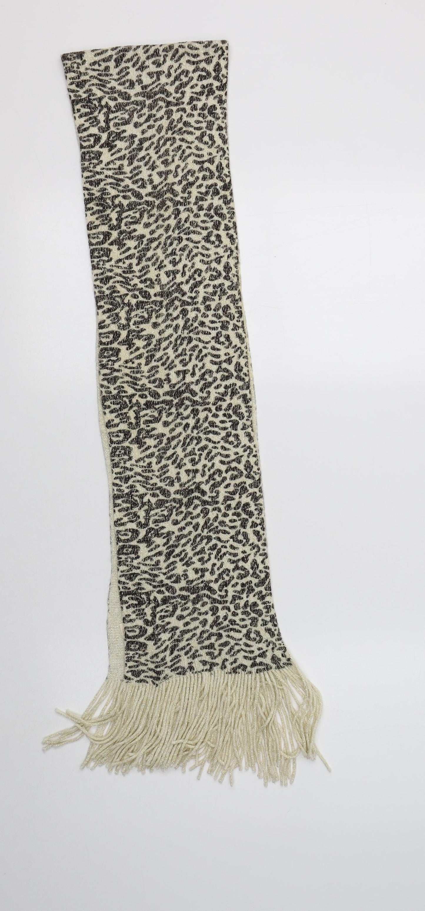 Primark Womens Ivory Animal Print Acrylic Scarf