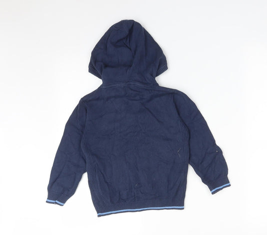 George Boys Blue Cotton Pullover Hoodie Size 4-5 Years