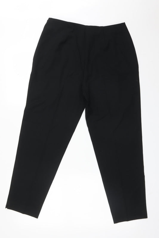 ST MICHAEL Womens Black Polyester Trousers Size 14 L27 in Regular