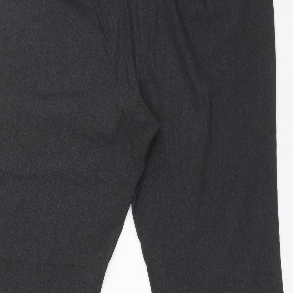 M&S Womens Grey Polyester Dress Pants Trousers Size 14 L26 in Regular