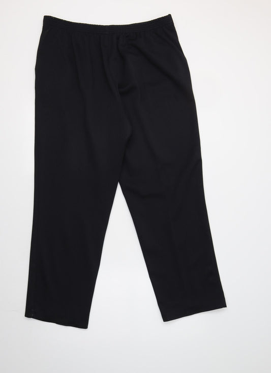 BM Collection Womens Black Polyester Dress Pants Trousers Size 16 L28 in Regular