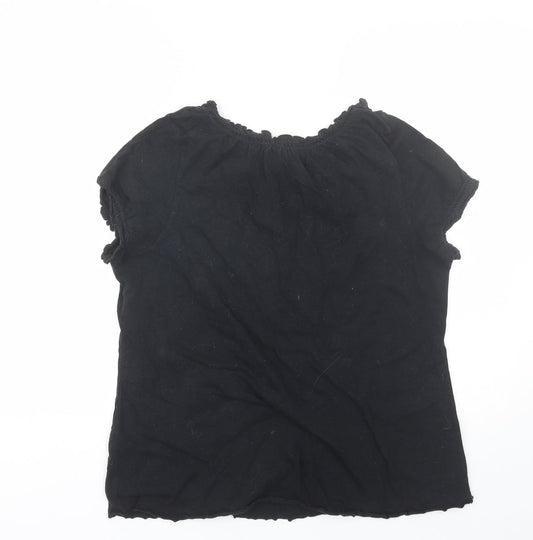 Originals Womens Black Cotton Basic T-Shirt Size 14 Round Neck