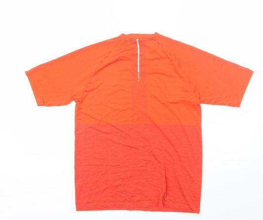 DECATHLON Womens Orange Polyester Basic T-Shirt Size M Round Neck