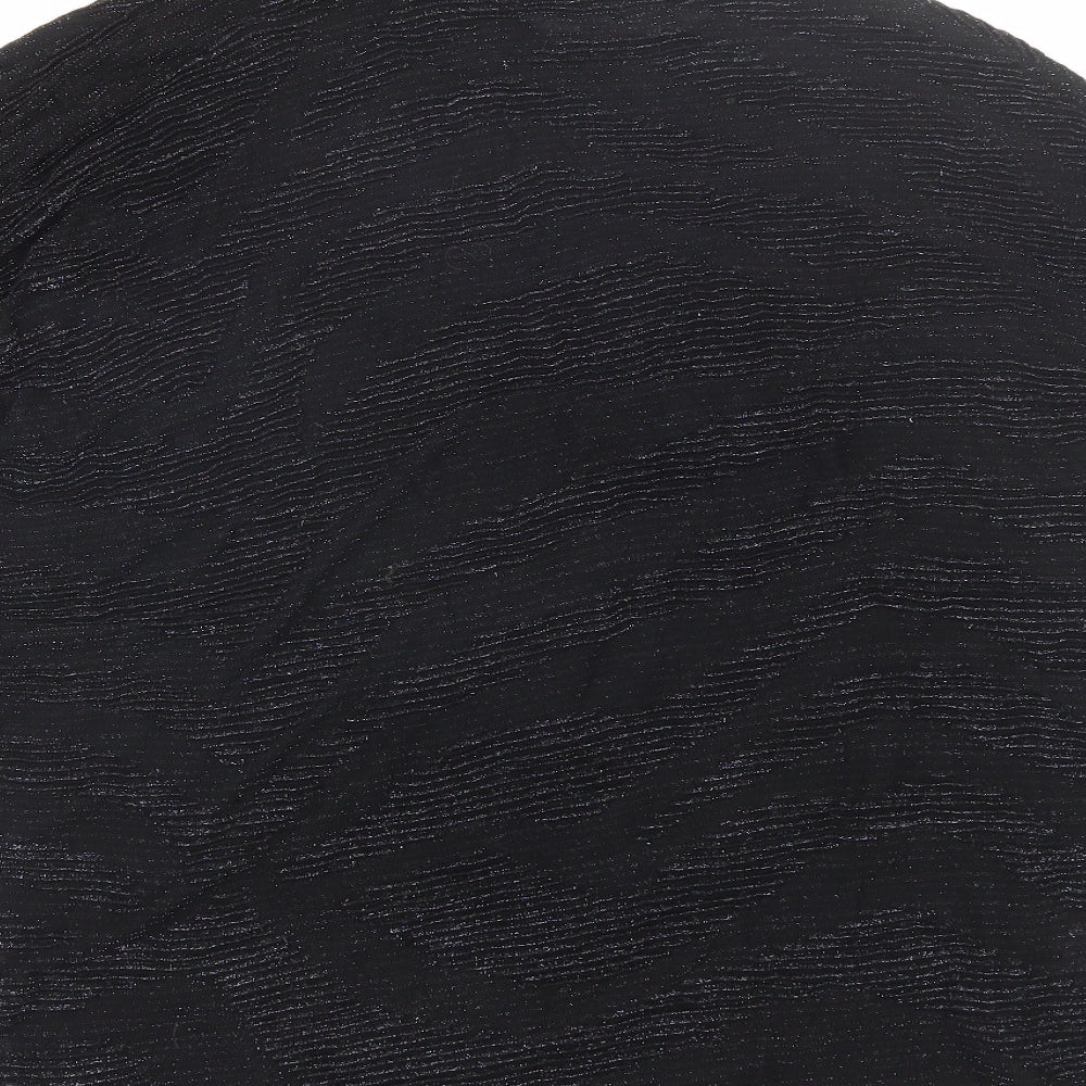 Papaya Womens Black Viscose Basic Blouse Size S Round Neck
