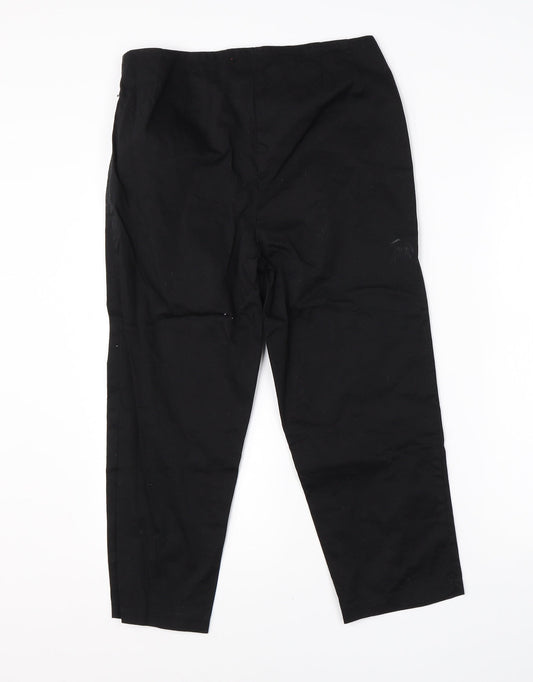 M&S Womens Black Cotton Dress Pants Trousers Size 10 L20 in Regular