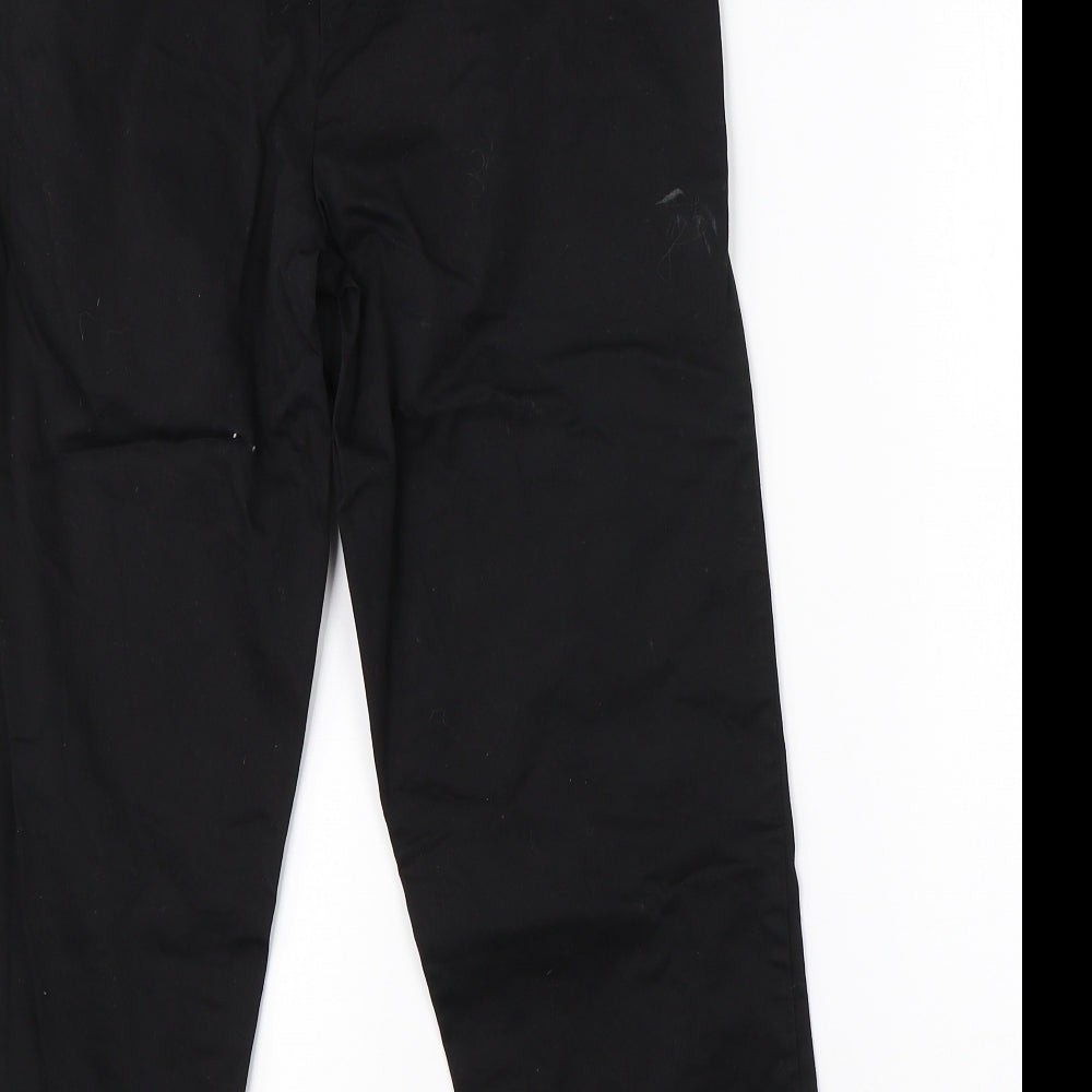 M&S Womens Black Cotton Dress Pants Trousers Size 10 L20 in Regular