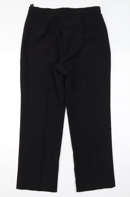 M&S Womens Black Polyester Dress Pants Trousers Size 10 L25 in Regular