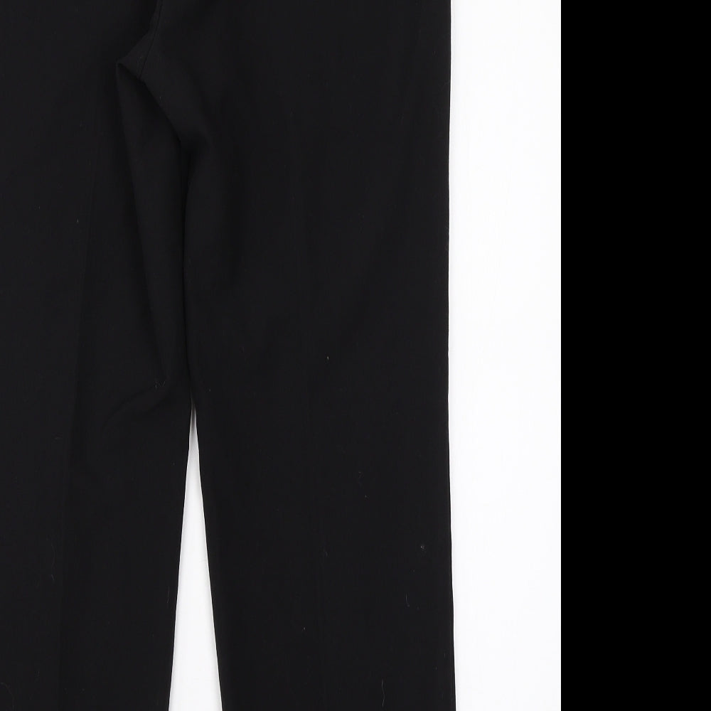 M&S Womens Black Polyester Dress Pants Trousers Size 10 L25 in Regular