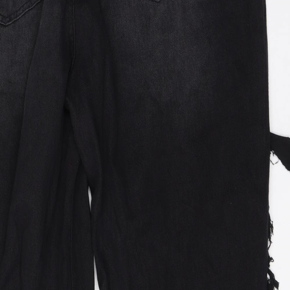 SheIn Womens Black Cotton Straight Jeans Size 44 L27 in Regular