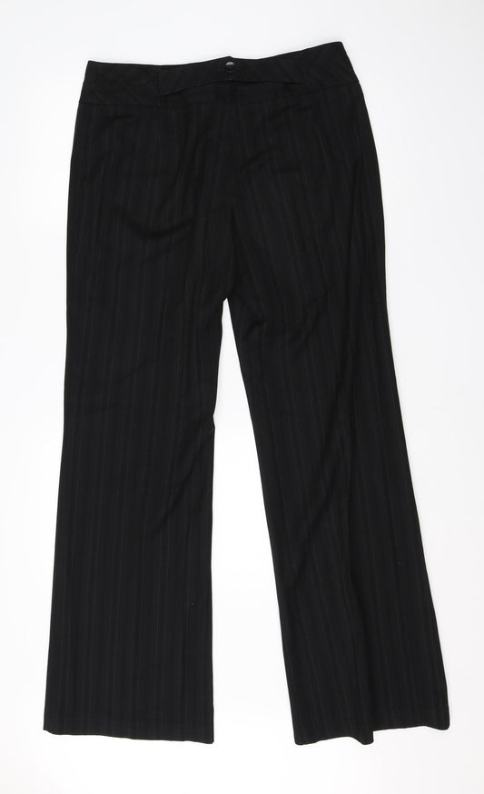NEXT Womens Black Viscose Dress Pants Trousers Size 12 L29 in Regular
