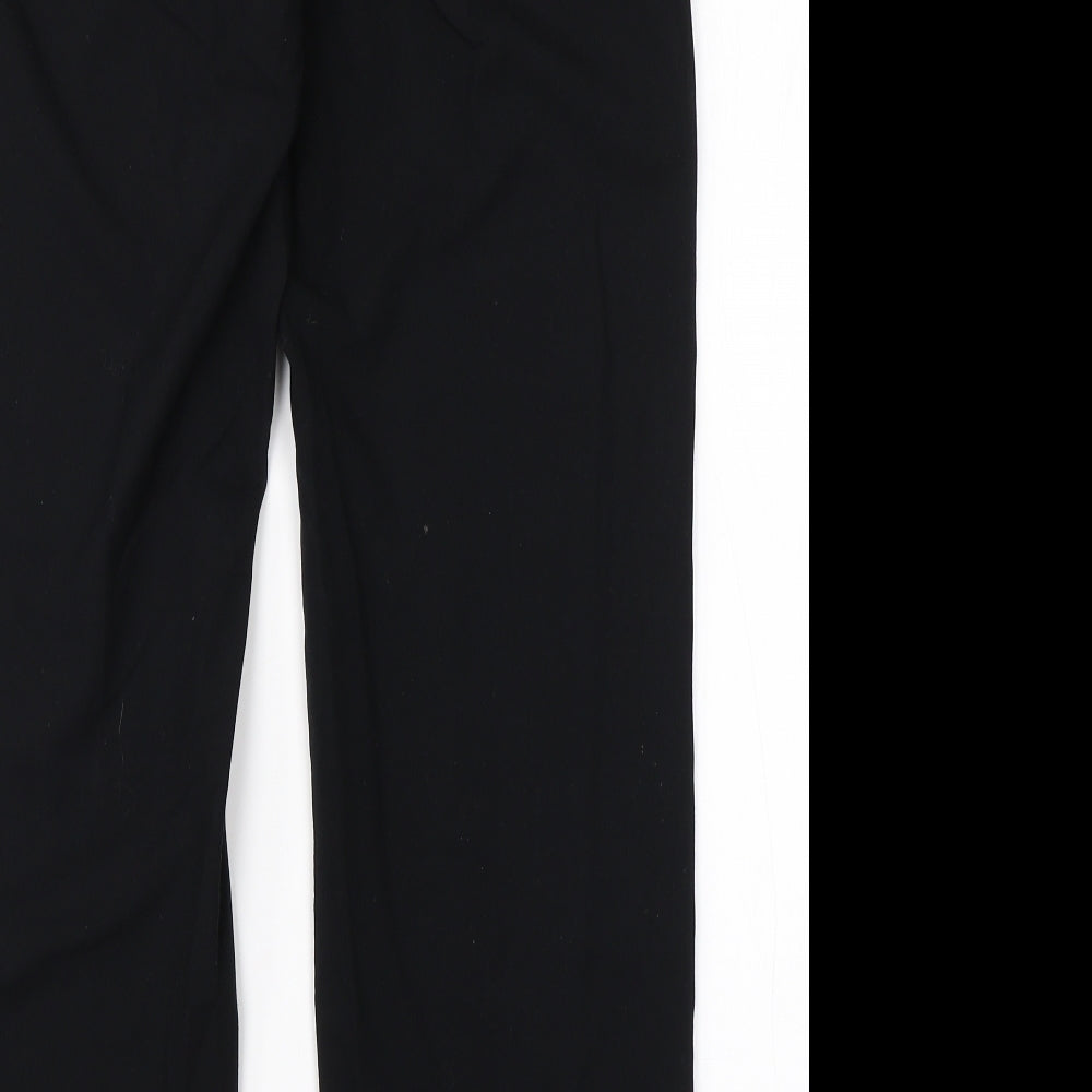 M&S Womens Black Viscose Dress Pants Trousers Size 12 L24 in Regular