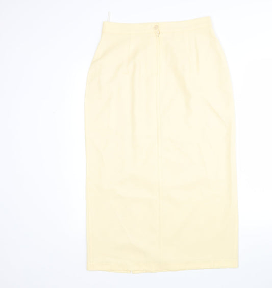Sensations Womens Yellow Viscose Straight & Pencil Skirt Size 14