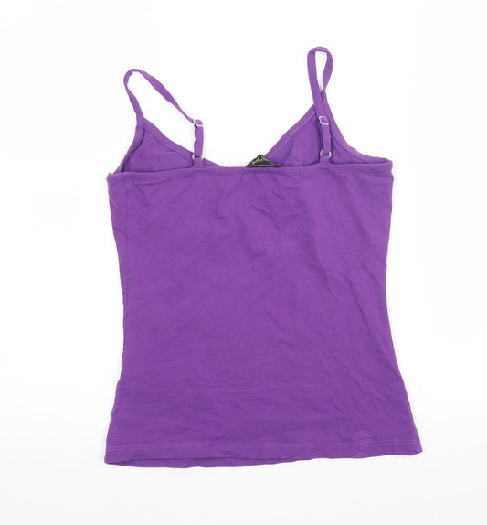 Originals Womens Purple Cotton Basic Tank Size 10 V-Neck