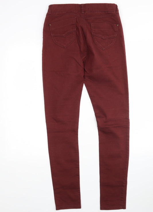 Dorothy Perkins Womens Red Cotton Jegging Jeans Size 10 L31 in Regular