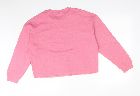 Studio Womens Pink Polyester Pullover Sweatshirt Size 14