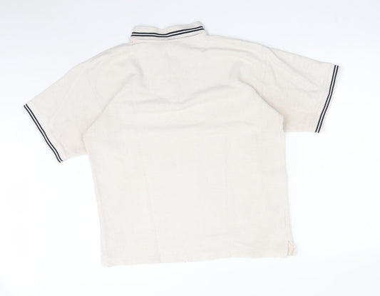 BLUE STONE Mens Beige Cotton Polo Size S Collared