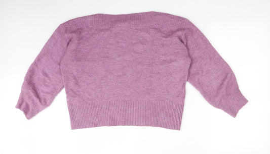 M&S Womens Purple Acrylic Pullover Sweatshirt Size L