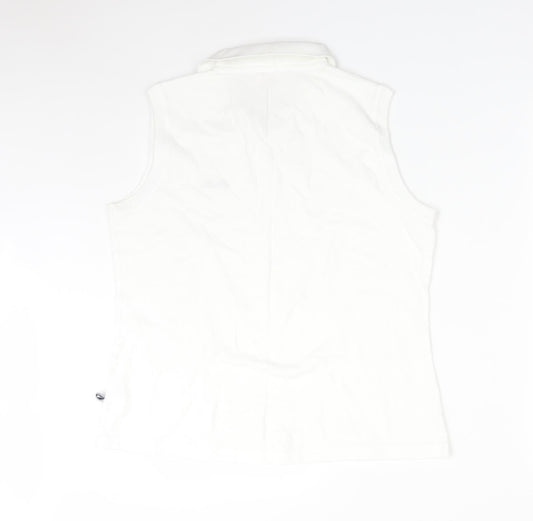 Diadora Womens White Cotton Basic Polo Size 18 Collared