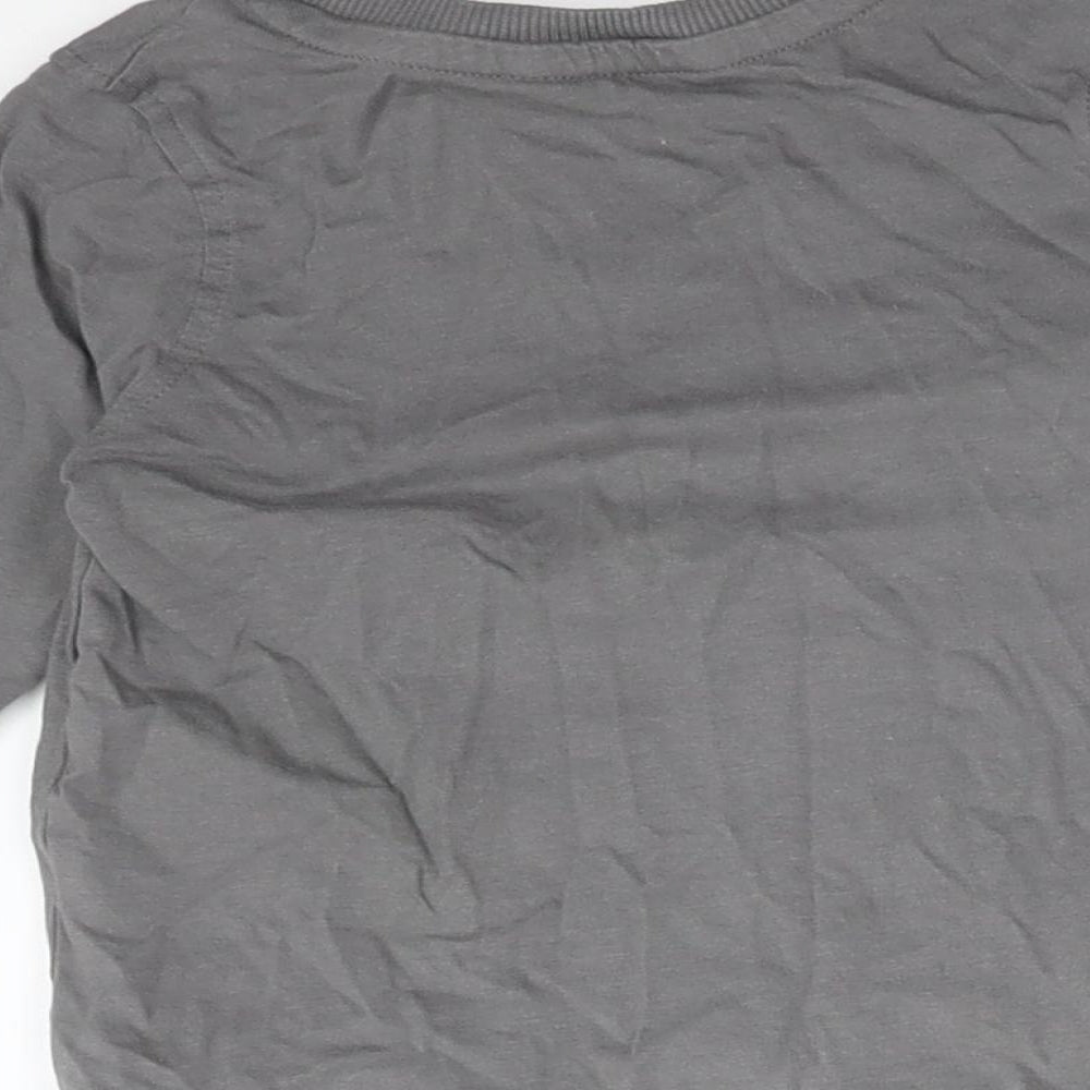 George Baby Grey Cotton Basic T-Shirt Size 12-18 Months Round Neck - COOL TO BE ME