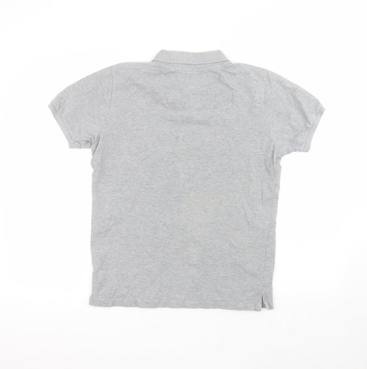 B.C.LDN Mens Grey Cotton Polo Size S Collared