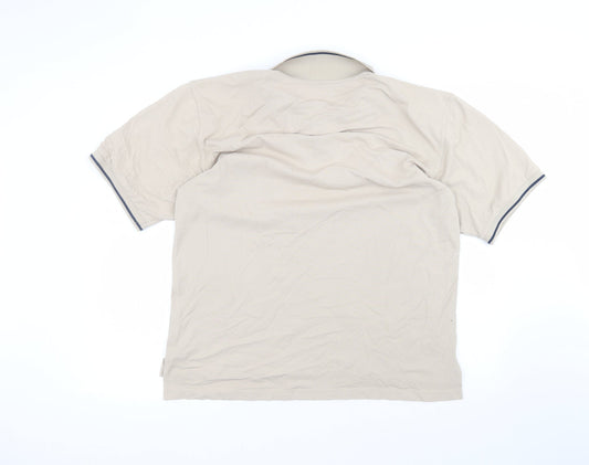 Crane Sports Mens Brown Polyamide Polo Size L Collared