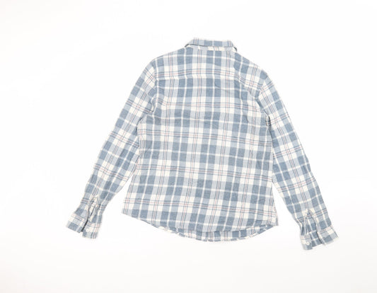 Dorothy Perkins Womens Blue Cotton Basic Button-Up Size 12 Collared