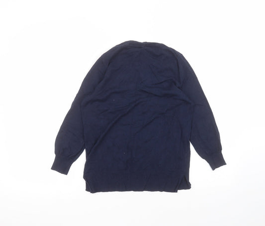 NEXT Womens Blue Cotton Basic T-Shirt Size 8 Round Neck