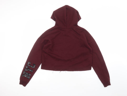 New Look Girls Red Cotton Pullover Hoodie Size 14-15 Years