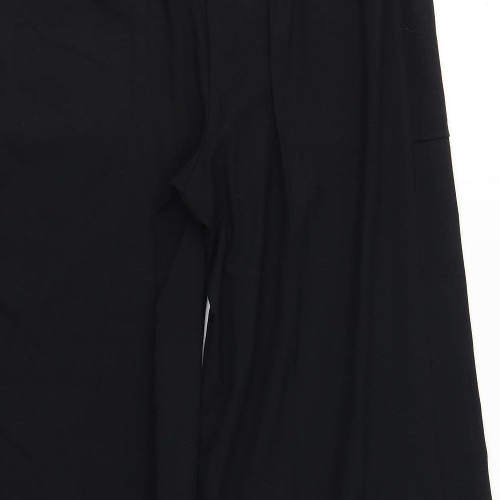 Marks and Spencer Womens Black Polyester Trousers Size 10 L23 in Regular