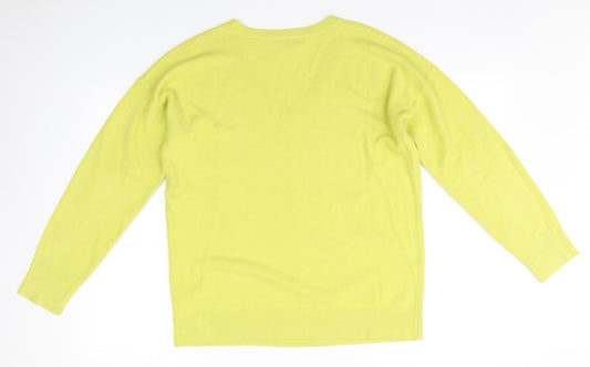 NEXT Womens Green V-Neck Acrylic Pullover Jumper Size 14