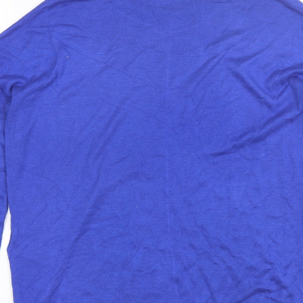 Marks and Spencer Womens Blue Round Neck Acrylic Pullover Jumper Size M