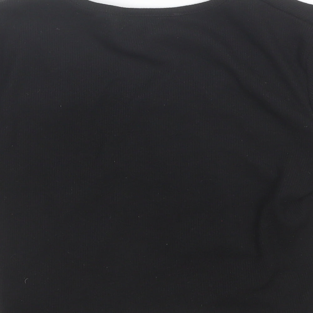 New Look Girls Black Polyester Basic T-Shirt Size 10-11 Years Round Neck
