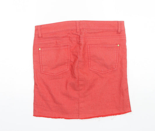 Denim Co Womens Red Cotton Mini Skirt Size 10