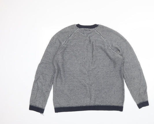 Topman Mens Blue Round Neck Acrylic Pullover Jumper Size M