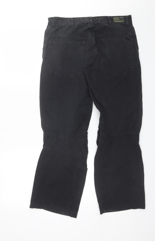 WRC Mens Black Cotton Blend Trousers Size 30 in L28 in Regular