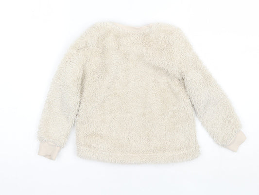 George Boys Beige Round Neck Polyester Pullover Jumper Size 3-4 Years