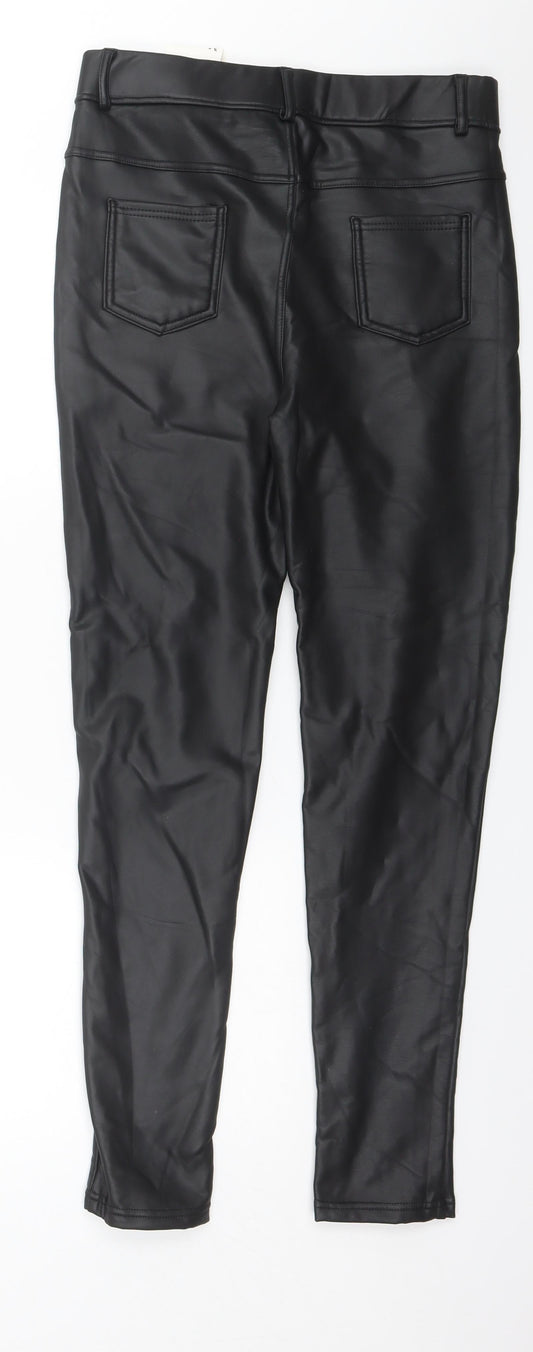 Moski Womens Black Polyester Trousers Size XL L27 in Regular