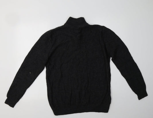 Matalan Mens Grey Collared Acrylic Henley Jumper Size L
