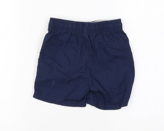 Preworn Boys Blue Cotton Cargo Trousers Size 12-18 Months