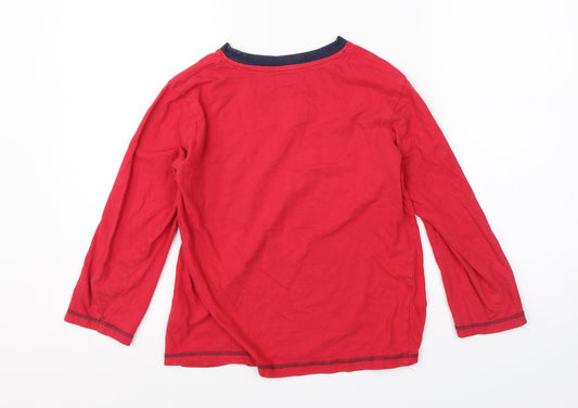 Preworn Boys Red Cotton Basic T-Shirt Size 8-9 Years Round Neck