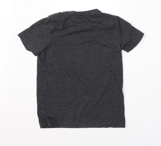 TU Girls Grey Cotton Basic T-Shirt Size 7 Years Round Neck
