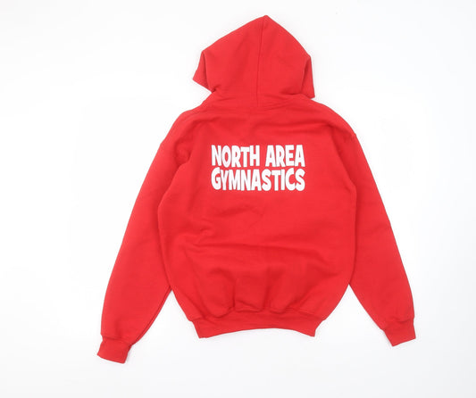 Gilden Girls Red Cotton Pullover Hoodie Size L
