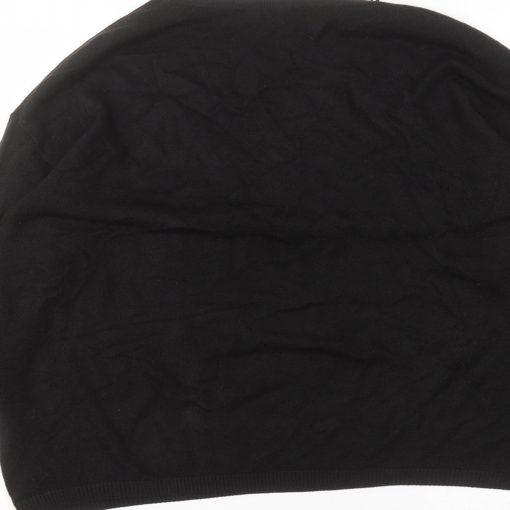 Very Womens Black Acrylic Basic T-Shirt Size 16 Round Neck