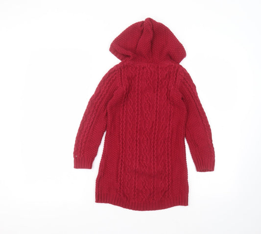if it were me Girls Red Cotton Pullover Hoodie Size 6 Years