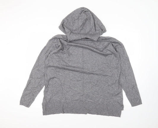 Amara Reya Womens Grey Viscose Pullover Hoodie Size M